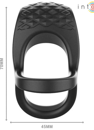 INTENSE - ALEX VIBRATOR DOPPEL-PENISRING 10 VIBRATIONEN SCHWARZ - Penisring mit Vibration