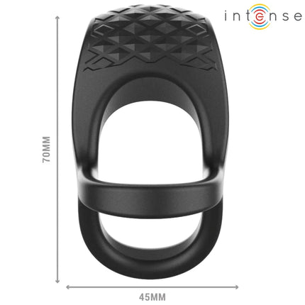 INTENSE - ALEX VIBRATOR DOPPEL-PENISRING 10 VIBRATIONEN SCHWARZ - Penisring mit Vibration