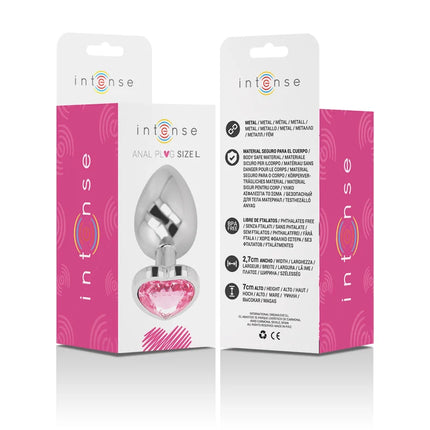 INTENSE - ALUMINIUM-METALL-ANAL-STECKER ROSA HERZ GRÖSSE L - Analplug
