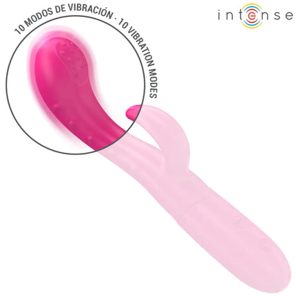INTENSE - AMARA VIBRATOR MIT STIMULIERENDER ZUNGE 10 VIBRATIONEN ROSA