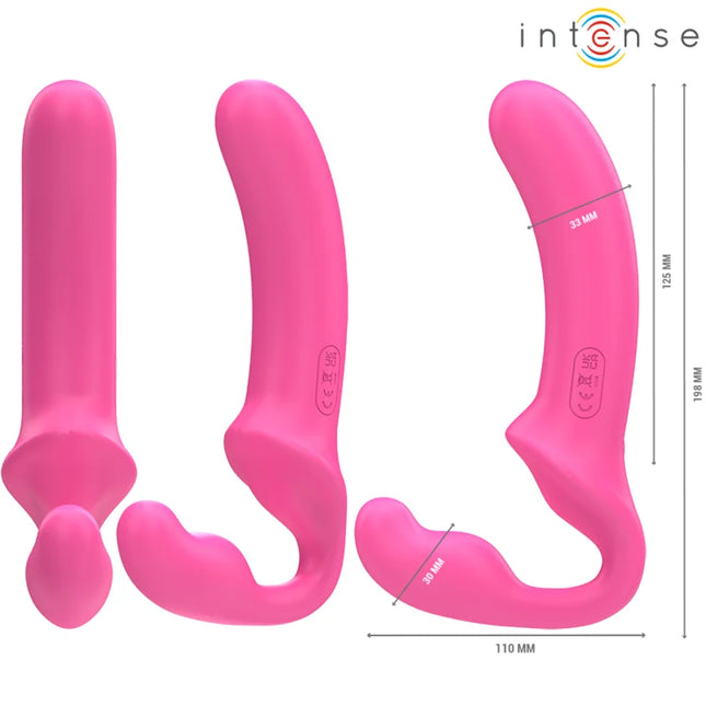 Intense amy doppelvibrator 20 cm rosa mit ergonomischen kurven und strukturierter griffigkeit