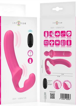Intense amy doppellibrator 20 cm rosa mit intensivem vibraeffekt und glatter silikonoberflaeche
