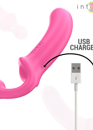 Pink silikon doppelvibrator intense amy 20 cm mit usb ladegerät und fernbedienung