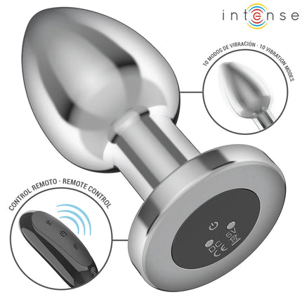 INTENSE - ANAL PLUG 10 VIBRATIONEN METALL MIT FERNBEDIENUNG L - Analplug