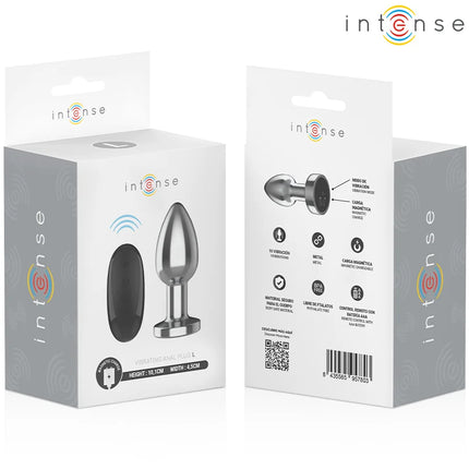 INTENSE - ANAL PLUG 10 VIBRATIONEN METALL MIT FERNBEDIENUNG L - Analplug