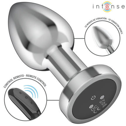 INTENSE - ANAL PLUG 10 VIBRATIONEN METALL MIT FERNBEDIENUNG M - Analplug