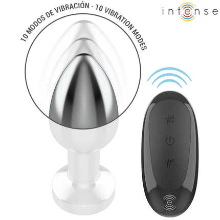 INTENSE - ANAL PLUG 10 VIBRATIONEN METALL MIT FERNBEDIENUNG M - Analplug