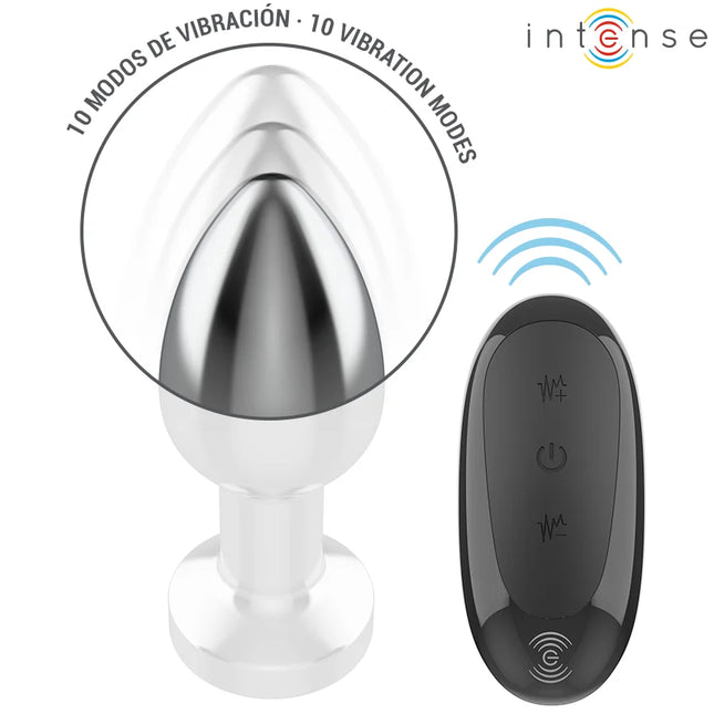 INTENSE - ANAL PLUG 10 VIBRATIONEN METALL MIT FERNBEDIENUNG M - Analplug