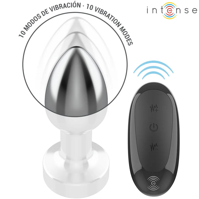 INTENSE - ANAL PLUG 10 VIBRATIONEN METALL MIT FERNBEDIENUNG S - Analplug