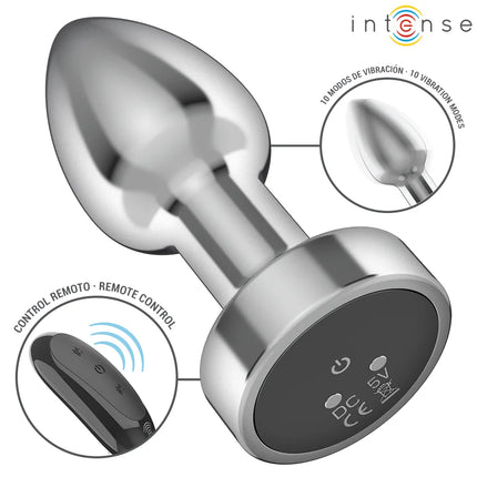 INTENSE - ANAL PLUG 10 VIBRATIONEN METALL MIT FERNBEDIENUNG S - Analplug