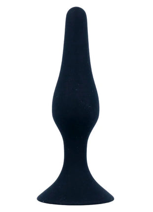 Schwarzer silikon analplug intense anal stufe 2 mit ergonomischem konischem design und breiter basis