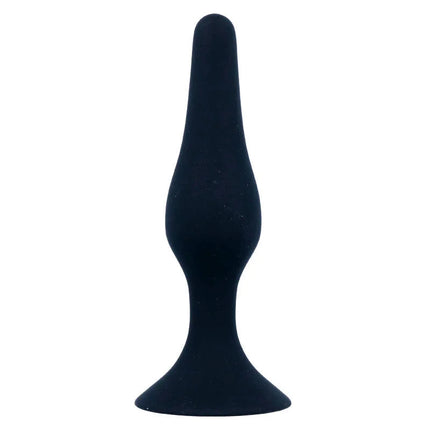 Schwarzer silikon analplug intense anal stufe 2 mit ergonomischem konischem design und breiter basis