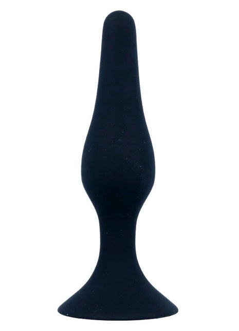 Schwarzer silikon analplug intense anal stufe 2 mit ergonomischem konischem design und breiter basis