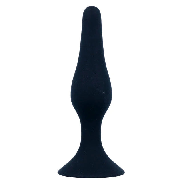 Schwarzer silikon analplug intense anal stufe 2 mit ergonomischem konischem design und breiter basis