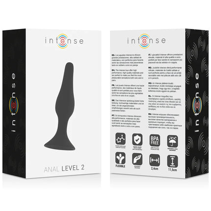 Schwarzes silikon analspielzeug intense level 2 modell 11,5 cm für intensives genießen