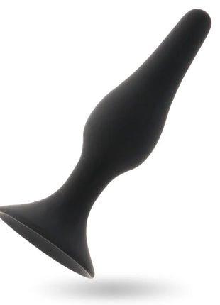 Schwarzer silikon analplug intense stufe 3 mit 12,5 cm länge, tapered design und breiter sicherer basis