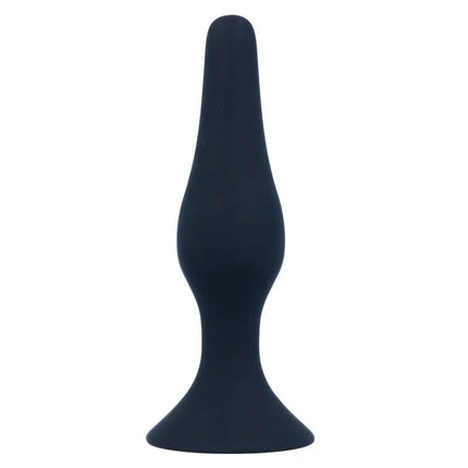 Schwarzer silikon analplug intense anal stufe 3 125 cm mit ergonomischem, konischem design und abgeflachter basis