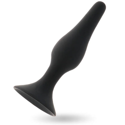 Schwarzer silikon analplug intense anal stufe 4 15,5 cm mit tapered, glattem design und verbreiterter basis