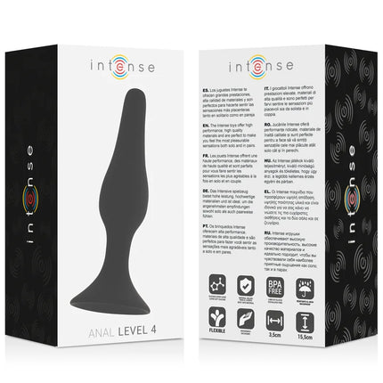 Intense anal toy stufe 4 in schwarz aus hochwertigem material mit 15,5 cm länge für anwendung