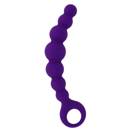 Intense analperlen maxflieder purple silicone anal plug with ring base and rounded beads along its length