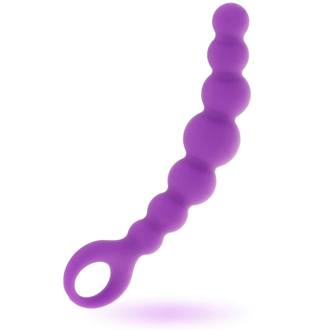 Intense analperlen maxflieder purple silicone bead train mit einer schlaufe am ende