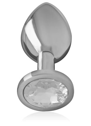 INTENSE - ANALPLUG AUS ALUMINIU MMETALL MIT SILBERNEM KRISTALL GRÖSSE L - Analplug
