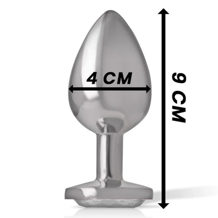 INTENSE - ANALPLUG AUS ALUMINIU MMETALL MIT SILBERNEM KRISTALL GRÖSSE L - Analplug