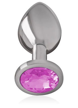 INTENSE - ANALPLUG AUS ALUMINIUMMETALL MIT ROSA KRISTALL GRÖSSE L - Analplug