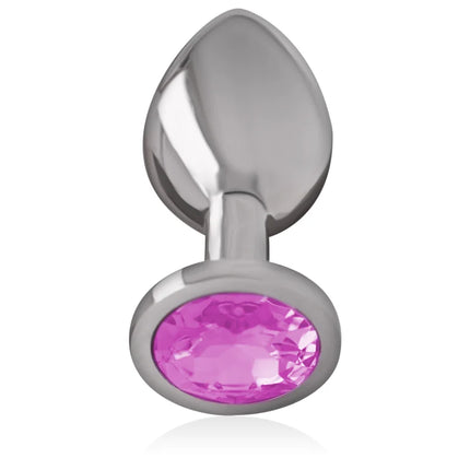 INTENSE - ANALPLUG AUS ALUMINIUMMETALL MIT ROSA KRISTALL GRÖSSE L - Analplug