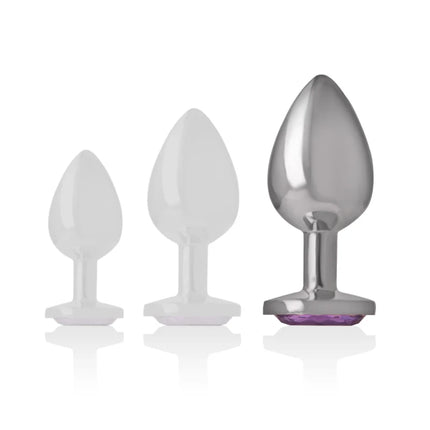 INTENSE - ANALPLUG AUS ALUMINIUMMETALL MIT VIOLETTEM KRISTALL GRÖSSE L - Analplug