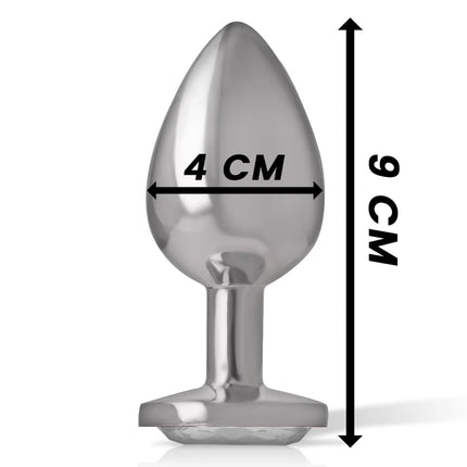 INTENSE - ANALPLUG METALL ALUMINIUM WEISS HERZ GRÖSSE L - Analplug