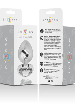 INTENSE - ANALPLUG METALL ALUMINIUM WEISS HERZ GRÖSSE L - Analplug