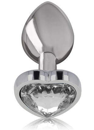 INTENSE - ANALPLUG METALL ALUMINIUM WEISS HERZ GRÖSSE L - Analplug