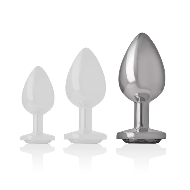 INTENSE - ANALPLUG METALL ALUMINIUM WEISS HERZ GRÖSSE L - Analplug