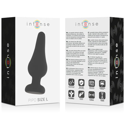 INTENSE - ANALPLUG PIPO L SCHWARZES SILIKON 13 CM - Analplug