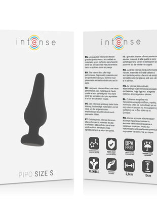 Schwarzer silikon analplug größe s 9,8 cm aus der serie intense modell pipo s für anale stimulation