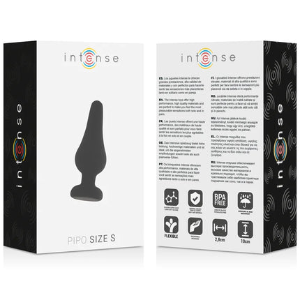 Schwarzer silikon analplug größe s 9,8 cm aus der serie intense modell pipo s für anale stimulation