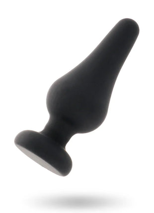 Schwarzer silikon-analplug intense pipo s mit abgerundetem boden und konischem spitzenteil 9,8 cm lang