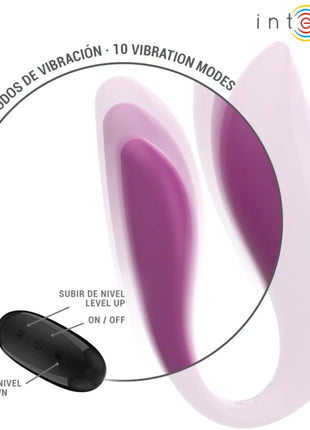 Intense annie u-förmiger vibrator und stimulator lila aus silikon mit schwarzer fernbedienung zu sehen