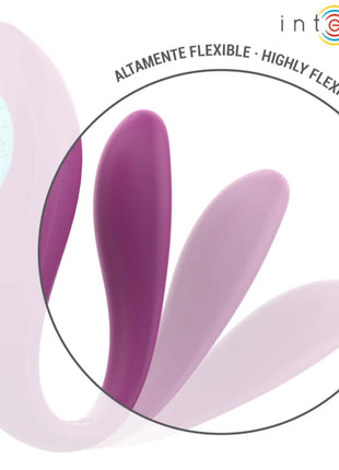 Intense annie u-förmiger vibrator und stimulator lila aus flexiblem silikon mit blauem translucent fernbedienungspad