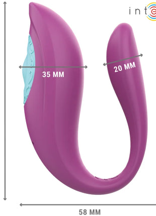 Lila intense annie u-förmiger vibratory und stimulator mit hellblauem strukturiertem panel und fernbedienung
