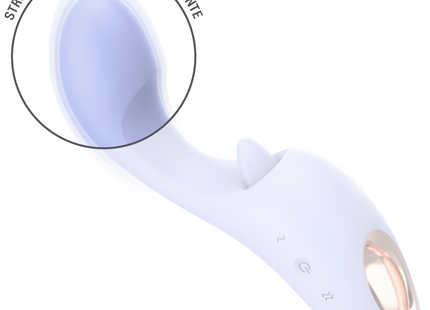 Weißer silikon intensiver vibrator anya multifunktions-vibrations- und bewegungsstimulator mit abgerundetem griff und gebogenem kopf