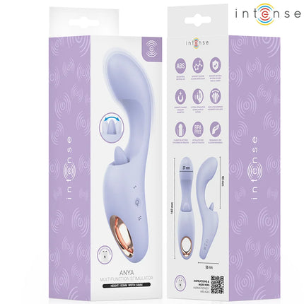 Lavendelfarbener intense anya multifunktionsvibrator mit rosegold akzent ring und ergonomischem design