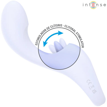 Weißer silikon klitoral stimulator anya mit gebogenem griff und texturiertem kopf für intense stimulation