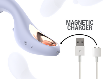 Light lila silikon vibrator mit metallischem innenleben und bedientasten der marke intense namens anya multifunction stimulator