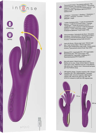 INTENSE - APOLO MULTIFUNKTIONSVIBRATOR 7 VIBRATIONEN MIT LILA SCHWINGENDER ZUNGE - HI-TECH Vibrator