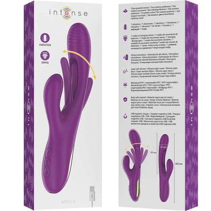 INTENSE - APOLO MULTIFUNKTIONSVIBRATOR 7 VIBRATIONEN MIT LILA SCHWINGENDER ZUNGE - HI-TECH Vibrator