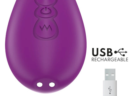 INTENSE - ATENEO WIEDERAUFLADBARER MULTIFUNKTIONSVIBRATOR 7 VIBRATIONEN MIT LILA SCHWINGENDER UND SAUGEN ZUNGE