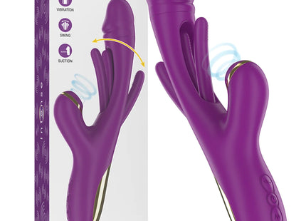 INTENSE - ATENEO WIEDERAUFLADBARER MULTIFUNKTIONSVIBRATOR 7 VIBRATIONEN MIT LILA SCHWINGENDER UND SAUGEN ZUNGE