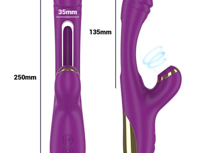 INTENSE - ATENEO WIEDERAUFLADBARER MULTIFUNKTIONSVIBRATOR 7 VIBRATIONEN MIT LILA SCHWINGENDER UND SAUGEN ZUNGE